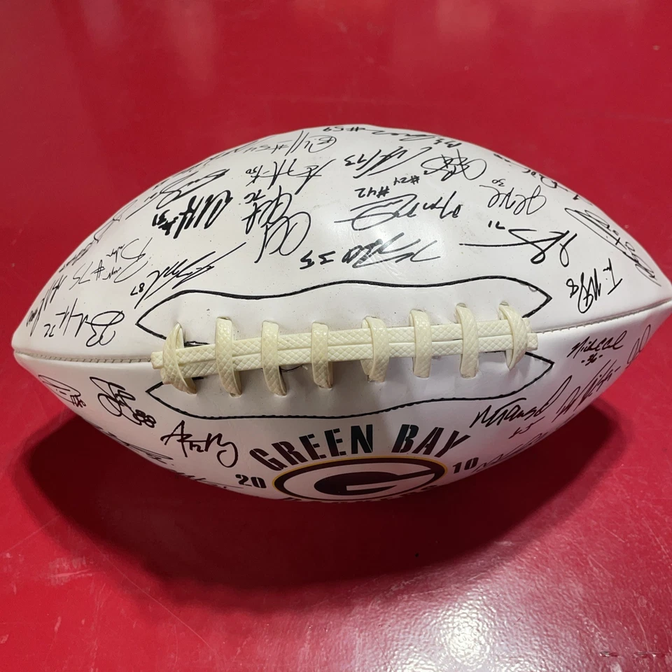 Green Bay Packers Football Collectors Series 2010 impresión autografiada equipo completo Foto 4 de 4