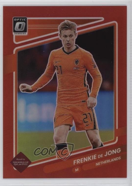 2021 Panini Donruss Road to Qatar Optic Red Prizm 93/149 Frenkie de Jong #93 1u6