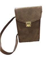 Vintage Polaroid Camera Case Brown w/ Strap Retro Carry Bag