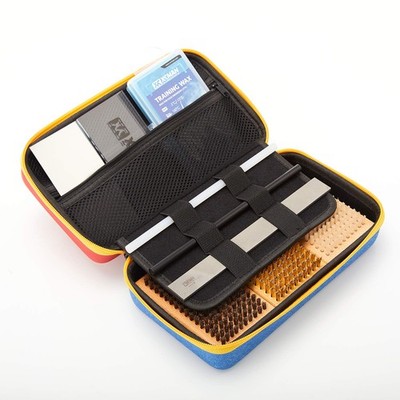 XCMAN Ski and Snowboard Waxing Tuning Kit with Wax Brush Box Red+Blue 