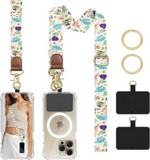 Ocean Crossbody Phone Strap with Zippered Pouch Smartphone Lanyard Wrist Strap