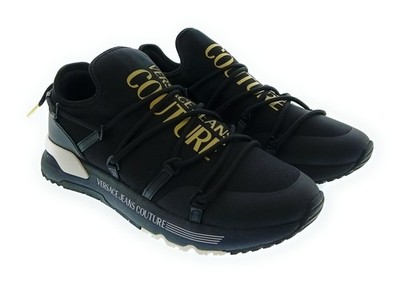 Versace Jeans Couture Black/Gold Mens Signature Neoprene Sneakers-