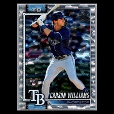 2026 Topps Series 1 #25 Carson Williams Rookie Silver Crackleboard Foil (RC)