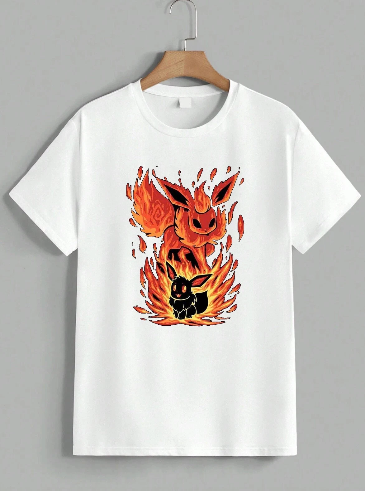 PKM Eevee Evolution Flareon Fire Anime Manga Gaming T-Shirt Tee Unisex