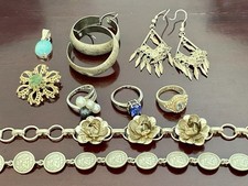 59 grams Sterling Silver Lot 925 Jewelry Rings Bracelets Pendant Earrings