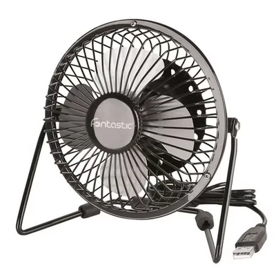FONTASTIC Mini USB Tischventilator Metall leise 360° schwenkbar Büro Ventilator klein