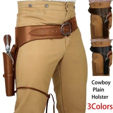 1pcs Western Cowboy PU Leather Gun Holster Tooled Revolver Pistol Belt Punk