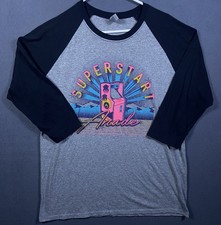 Superstart Space Invaders Arcade Raglan T-Shirt Adult LARGE Gamer Gaming EUC! image