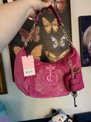 Juicy Couture Sparkle Royal Hobo Bag in Raspberry Tart NWT