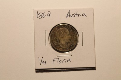 1862 A Austria 1/4 Florin - Austrian Silver coin Gulden