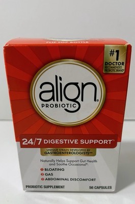 Align 24/7 Digestive Support Probiotic Supplement 56 Capsules Exp 08/28
