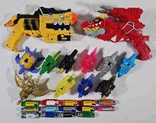 Lotto Caricabatterie Power Rangers Dino Charge Morpher Rosso Giallo T-Rex Blaster