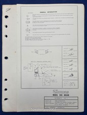 Original Thomas Organ / 800 / Service Schematic - Manual