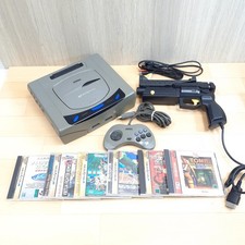 SEGA SATURN CONSOLE JAPAN GRAY bundle with Virtua Gun Controller &6 Games NTSC-J