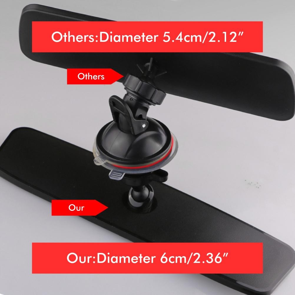 Black Truck Mirror Interior Rear View Mirror & Suction Cup Rearview Mirror BAJ