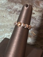 Sterling Silver Two-Toned Heart Band Size 5