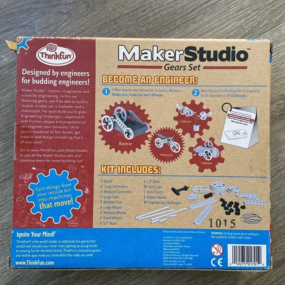 MAKER STUDIO Gears Set Macaroni Racecar NIB Recycled Items That Move Age 7+ - Image 2 of 4