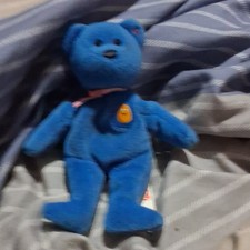 Ty Teenie Beanies Blue Bear Plush Toy for Ages 3-7 Years, Age Level 3-4 4-7