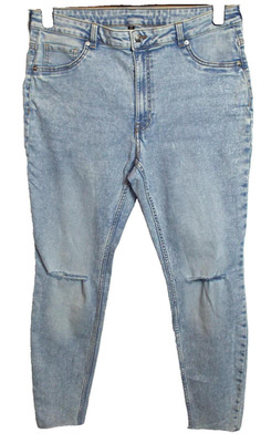 NEU DIVIDIERT BLAUE DISTRESSED DENIM JEGGING JEANS   GRÖSSE 16 # T269