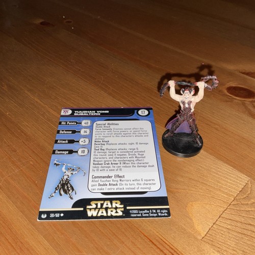 WOTC Star Wars Miniatures Universe Yuuzhan Vong Subaltern 59/60 with Card