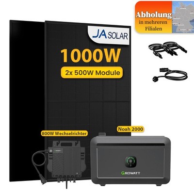 Growatt 1000Watt Balkonkraftwerk mit Speicher 2048Wh & 800W Wechselrichter