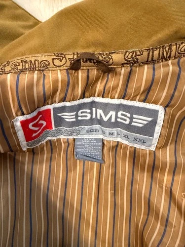 Men’s medium, Sims snowboarding jacket, khaki brown with stripes, very good image 3