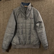 PATAGONIA Men's BOX QUILTED PULLOVER 1/4 Zip Jacket Plume Grey Size XL J22