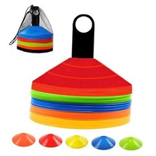 Soccer Cones Set of 50 , Agility Training Disc Cone with Carry Bag 5 Colors