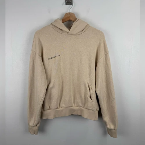 OFF WHITE Felpa con cappuccio Pangaia in cotone panna taglia XS