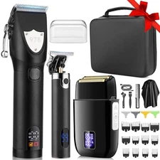  Professional Hair Clippers Electric Razor Shavers Men 3 Piece Set Black1