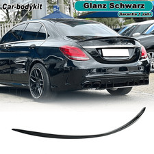 Schwarz Glanz Spoiler Heckspoiler Spoilerlippe für Mercedes Benz W205 C43 C63AMG