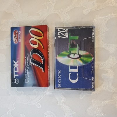 TDK D 90 and Sony CD-IT 120 Blank Cassette Tapes New and Sealed