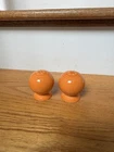 Fiestaware Salt & Pepper Shakers TANGERINE ORANGE Set Retired Color Round Ball
