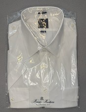 NWT NetJets By Brooks Brothers White Short Sleeve Pilots Shirt Size 17 Slim Fit