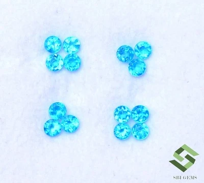 2.50 MM Natürlich Blau Apatit Rund Schliff Menge 14 Stück 0.94 Cts Geeicht Lose - Bild 1 von 4