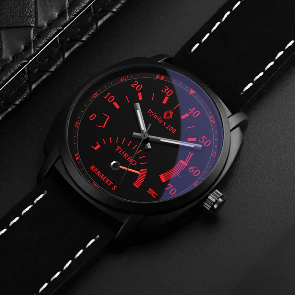 Orologio da Polso Nero Opaco con Contagiri Renault 5 GT Turbo Montre Watch Sport - Imagen 3 de 4