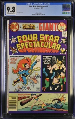   Four Star Spectacular #4 CGC 9.8 OWW DC 1976 Superman Hawkman Wonder Woman