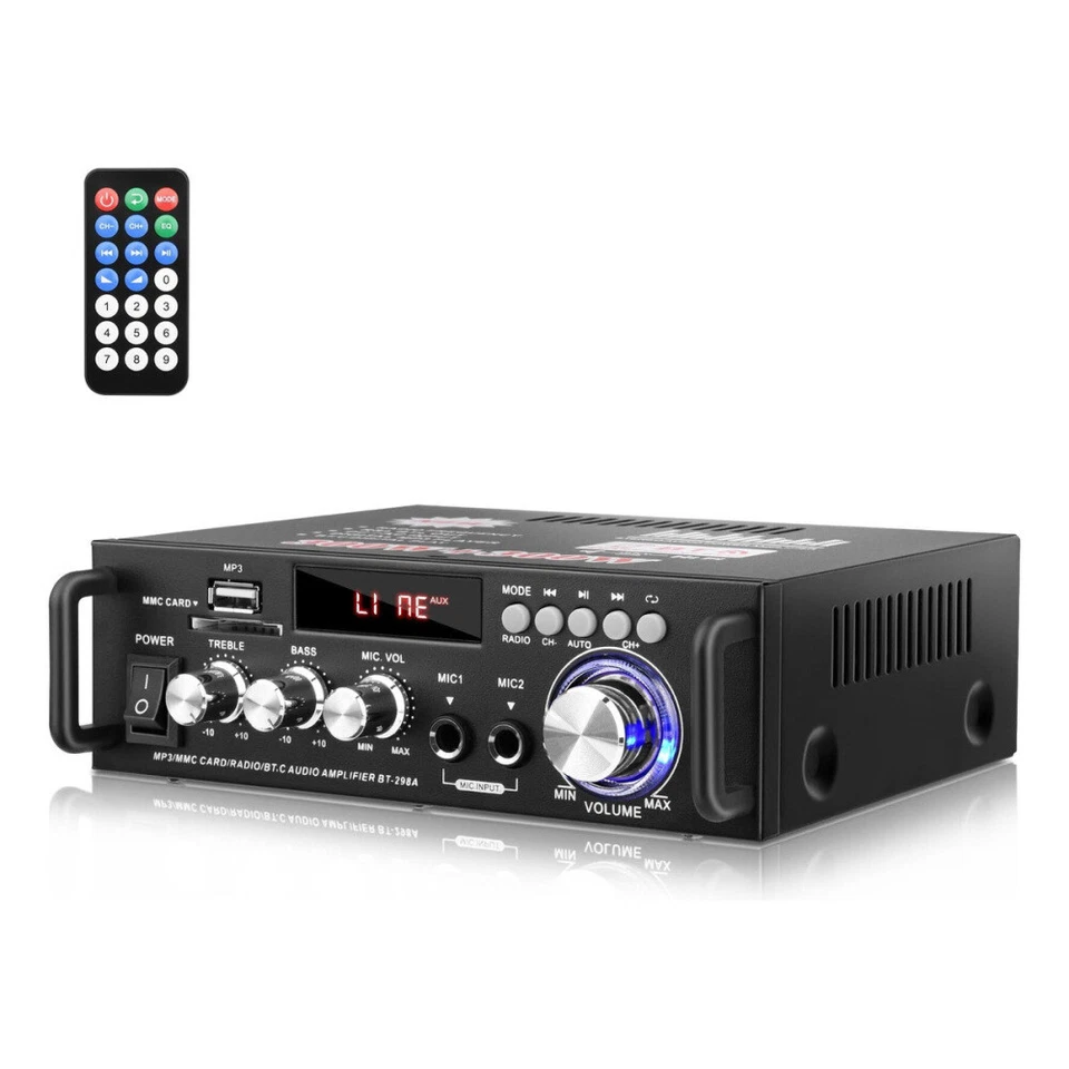 600W Bluetooth Mini Verstärker HiFi Power Audio Stereo Bass AMP MP3 FM USB Auto - Bild 3 von 4