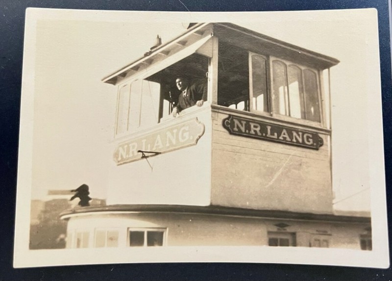 Antique 1910 Original Photo N.R. Lang Sternwheeler in Willamette Falls Locks