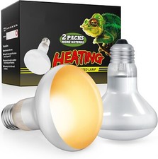 Reptile Heat Lamp, 100W Heat Lamp Bulbs for Reptiles 2 Pack, Amphibians Basking