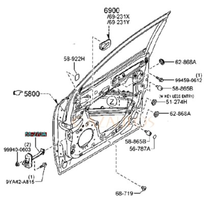 FRONT DOOR CHECK ARM STOP HINGE STRAP KD5358270C FOR MAZDA CX-5
