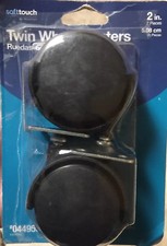 1 Package of 2 Waxman 2 Twin Wheel Casters Plate 3268 Black Matte Finish