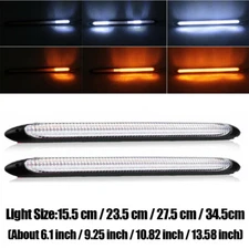 2PCS LED Daytime DRL Strip Running Lights For Fog Car Lamp Driving White Amber