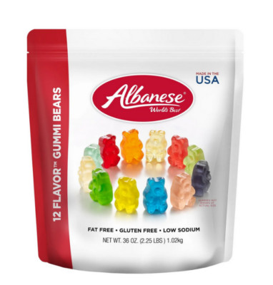 Albanese World's Best 12 Flavor Gummi Bears Family Size Share 36 oz Gluten Free