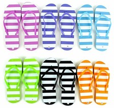 Women's Flip Flops - Striped Thong Style Sandals US SHIP