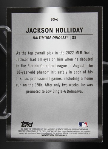 Jackson Holliday - 2023 Bowman Chrome Bowman Spotlights #BS-6 - Orioles - Picture 2 of 2