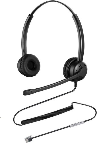 Oppetec RJ9 Plug IP Office Telephone Headset with Noise Cancelling Microphone - Picture 1 of 8