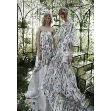 HIGH GRADE GARMENTS two in one floral strapless sundress/cape dress_S