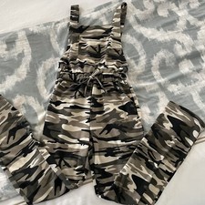 girls shein camo overalls size 10