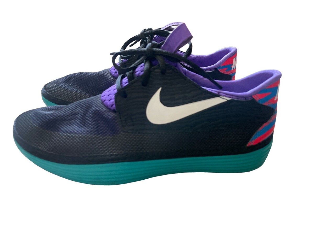 Nike Solarsoft Moccasin Low Black Turbo Green Purple 555301-015 Size